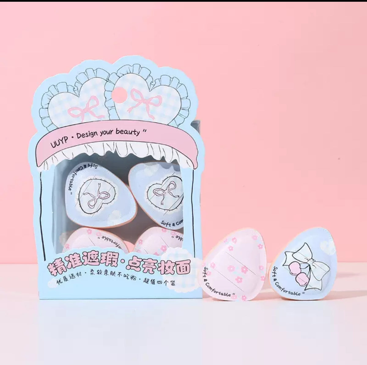 Cute 4-Piece Mini Finger Powder Puff Set | Precision Concealer Detail Sponges